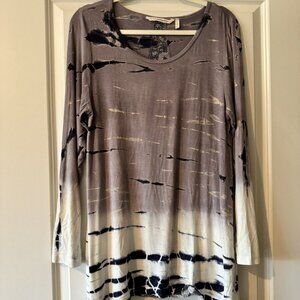 Soft Surroundings Tie Die Stretch Swing Long Sleeve Women's Size Medium EUC